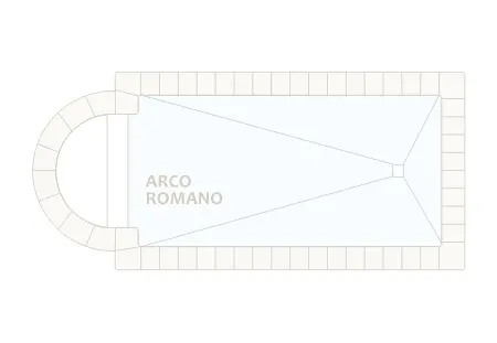 Piscina modelo ARCO ROMANO - Vista principal de diseño